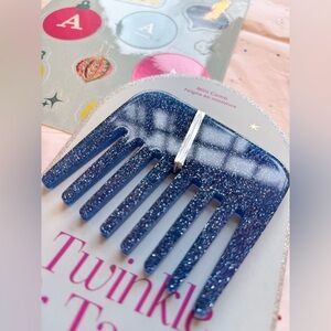 Anthropologie blue sparkly comb NWT